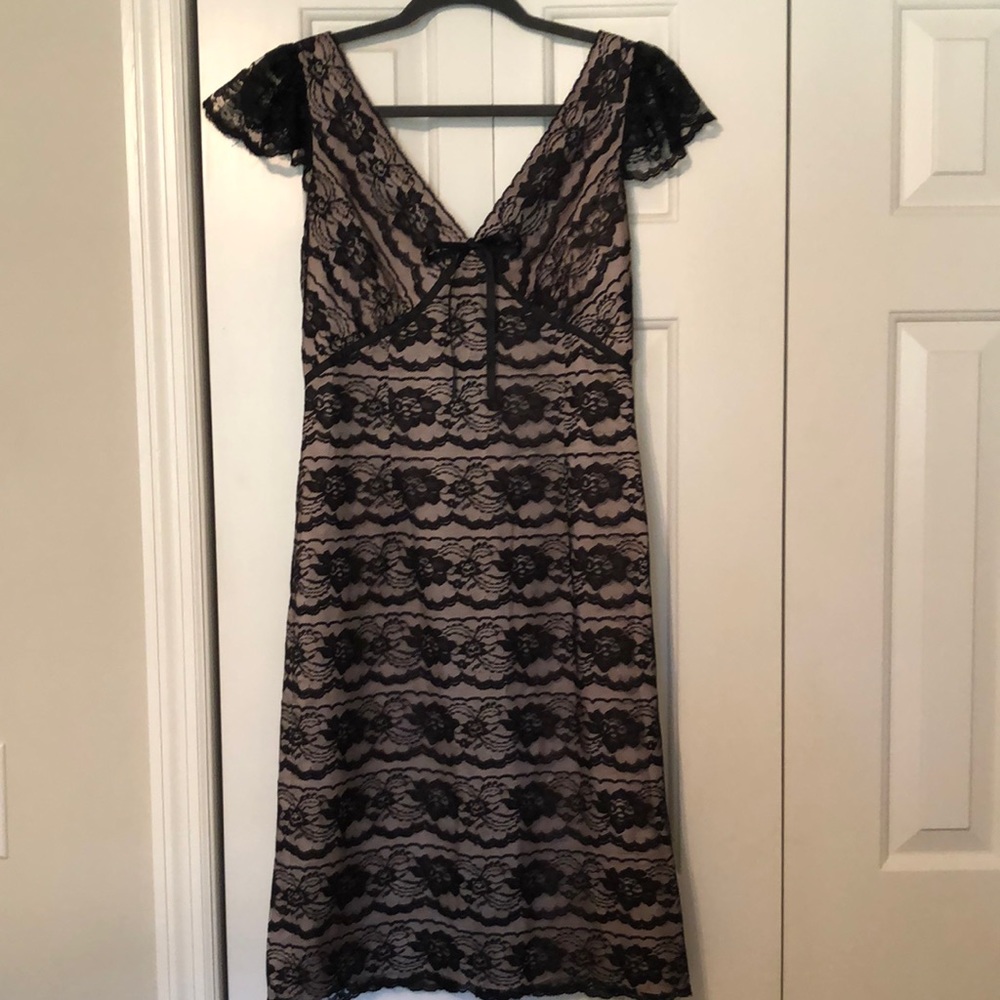 London Times Black Lace - holiday cocktail dress